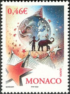 Globe with Clowns Face, Elephant Dressage, Circus Tent