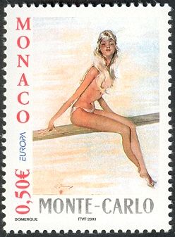 Girl Sitting on a Springboard; by Jean-Gabriel Domergue