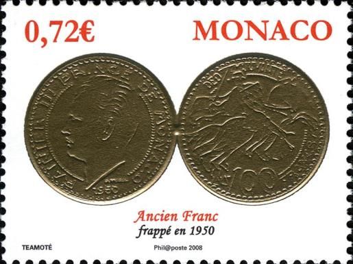 100 Francs; Rainier III (1950)