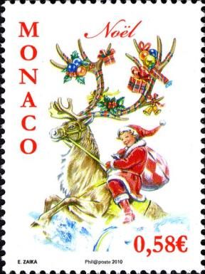 Girl as Santa Claus on Reindeer with Adorned Antlers
