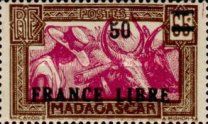 Zebu (Bos primigenius indicus) overprinted and surcharged