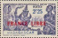 French Colony Residents and the NY Skyline overprinted