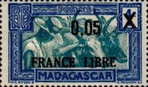 Zebu (Bos primigenius indicus) overprinted and surcharged