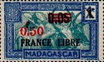 Zebu (Bos primigenius indicus) overprinted and surcharged