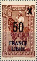 General Joseph-Simon Gallieni overprinted and surcharged