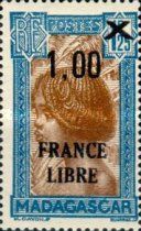Hova Children overprinted and surcharged
