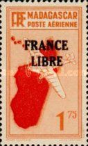 Bloch 120 over Madagascar overprinted