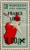 Bloch 120 over Madagascar overprinted and surcharged