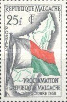Map and Flag of Madagascar