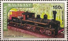 Early steam locomotive.
