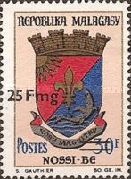 Coat of Arms of Nossi-Be overprinted and surcharged