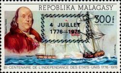 Benjamin Franklin; British Merchant Ship "Millern" overprint