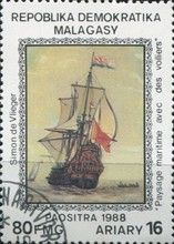 Seascape with Sailing Ships, by Simon de Vlieger
