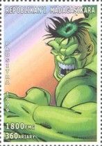 Hulk, multicolored striped background