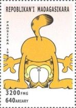 Garfield looking between legs