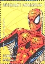 Spiderman with large black spider on front of costume