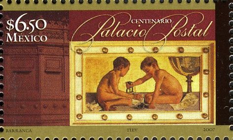 Two nude boys, chalice