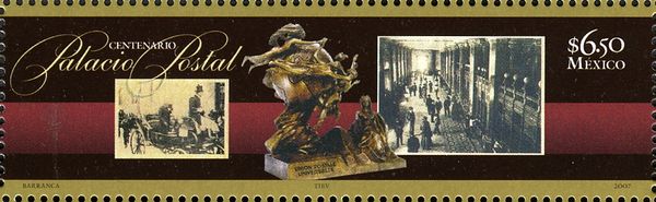 Sculpture of UPU emblem, photographs