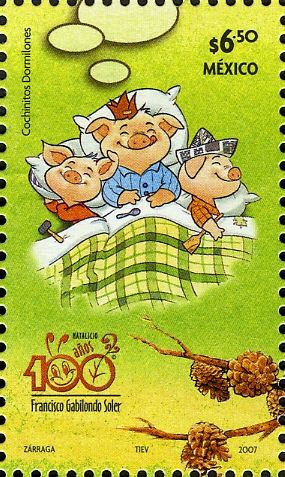 Three pigs in bed