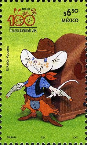 Mouse in cowboy's clothes