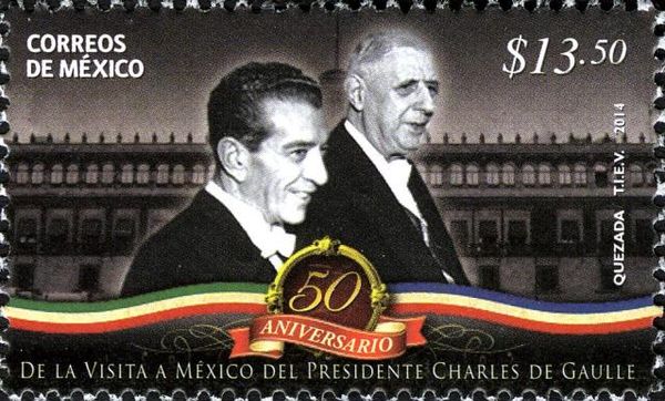 Charles de Gaulle and Mexican President Adolfo López Mateos