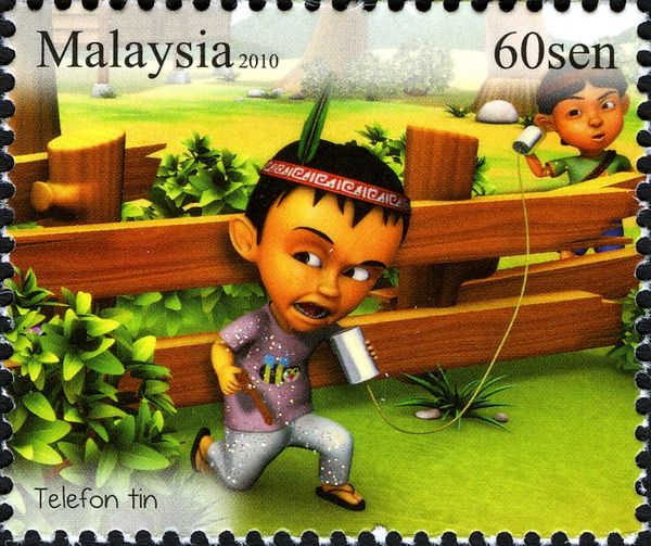 "Telefon tin" with Upin and Ipin