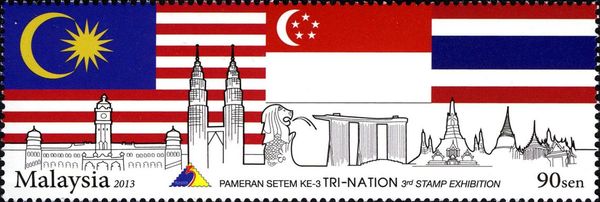 Malaysia-Singapore-Thailand flags
