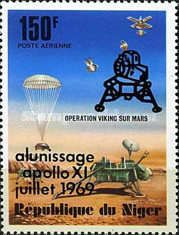 Overprinted in Silver or Black “alunissage/apollo XI/juillet