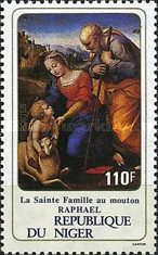 Christmas painting by Raphael - "The Holy Family with Sheep"
