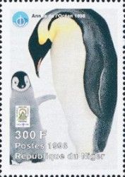 Emperor Penguin with Raised Chick