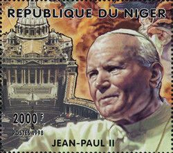 Pope John Paul II and St. Peter of Vaticano Basilica