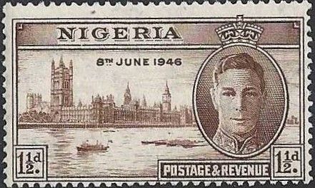 King George VI and Houses of Parliament, London