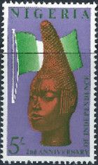 Bronze Head and Flag