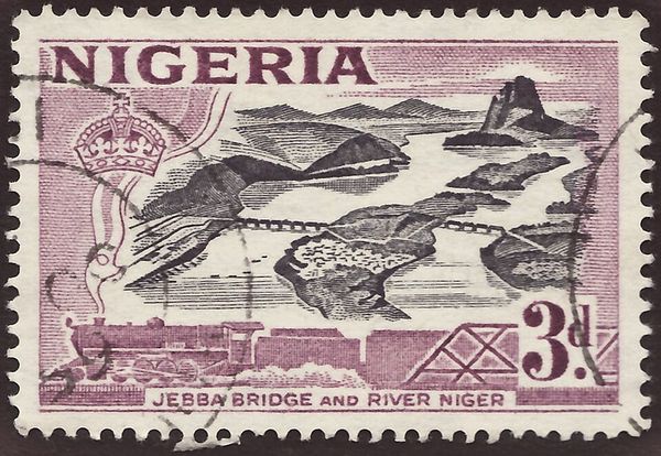 Jebba Bridge and River Niger - Die Ia rotary printing
