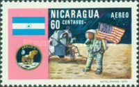 Putting flag on moon surface