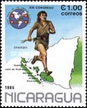 Chasqui, Mail Runner and Map of Realejo-Nicaragua Route