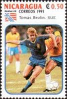 Brolin, Sweden vs Carlos Mozer, Brazil, at 1990 World Cup