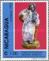 Woman carrying sack, by Indiana Robleto
