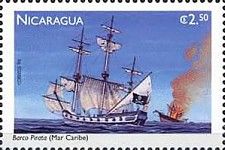 Square-rigged Pirate Ship, Caribbean Sea