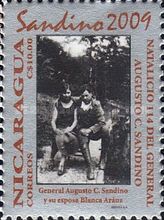 Sandino and wife, Blanca Arauz