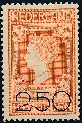Queen Wilhelmina - Overprint on Anniversary Stamp