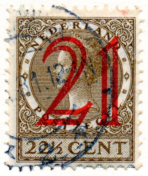 Queen Wilhwelmina - overprint