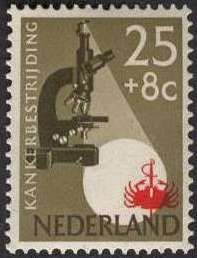 Microscope and Emblem Fight against Cancer