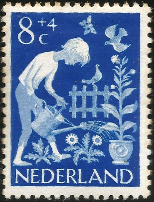 Girl watering Flowers