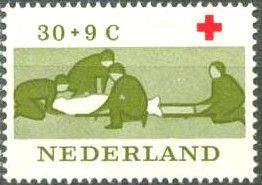 Volunteers helping Sick on a Stretcher