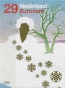 Woman, Tree and Snowflakes