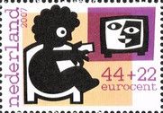 Boy watching television