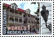 Building in colonial style with balconies