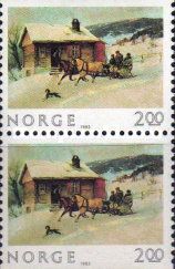 The Sleigh Ride, painting by Axel Ender (1853-1920)