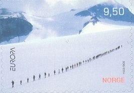 Ski hiking on Styggebreen Glacier